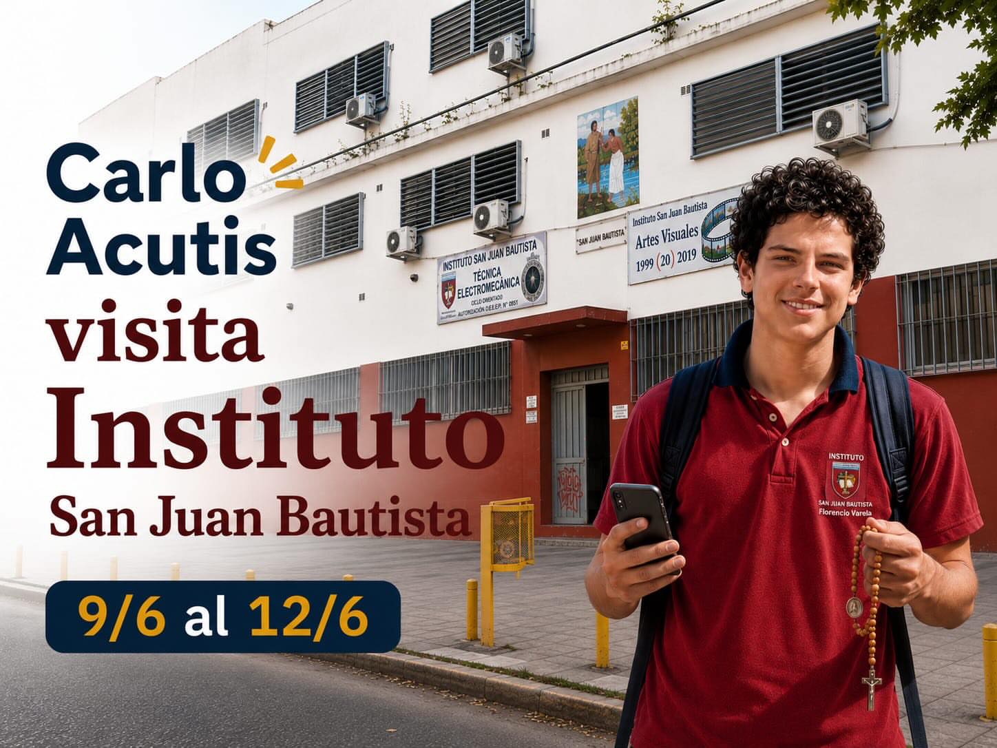 La imagen peregrina de San Carlo Acutis Chascomús Argentina continúa su misión evangelizadora recorriendo escuelas, parr