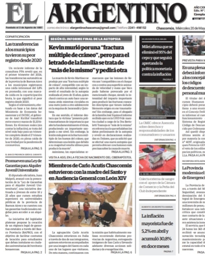 Con mucha alegría compartimos esta nota publicada en El Argentino de Chascomús, donde se refleja una pequeña parte del c
